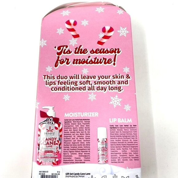 HEMPZ Candy Cane Lane Gift Set Limited Edition Body Lotion Lip Balm - Picture 7 of 8